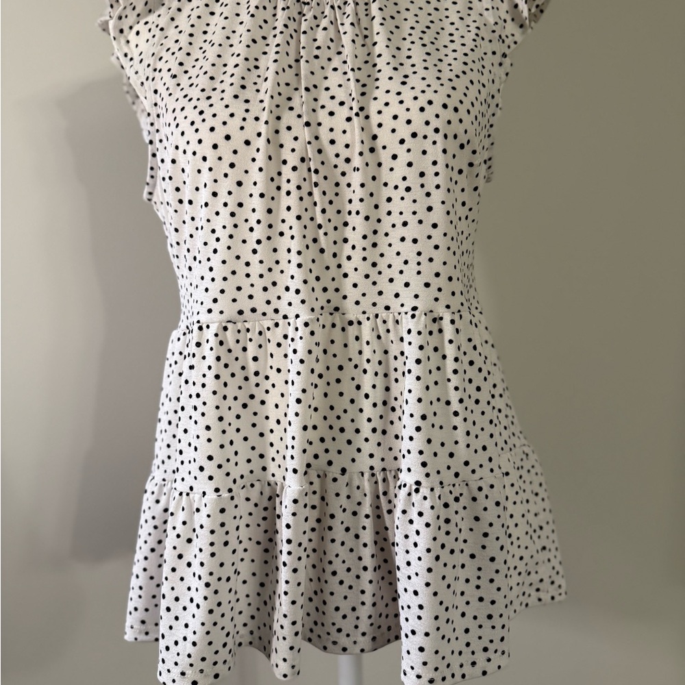 Monteau Black Polka Dot Blouse